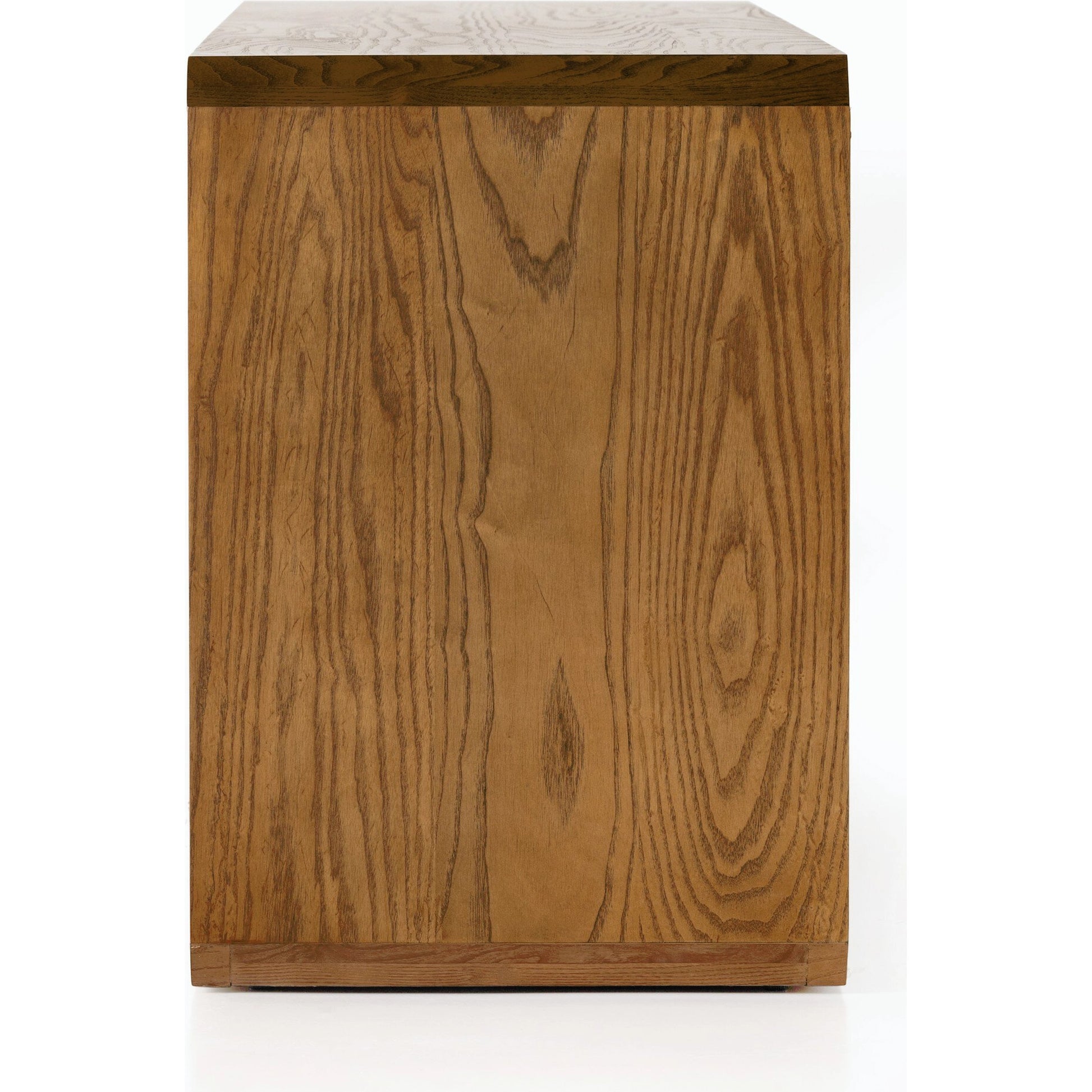 Caspian Media Console by Four Hands. Made from ash veneer, resawn, iron in a eclectic & global style.