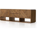 Caspian Media Console by Four Hands. Made from ash veneer, resawn, iron in a eclectic & global style.