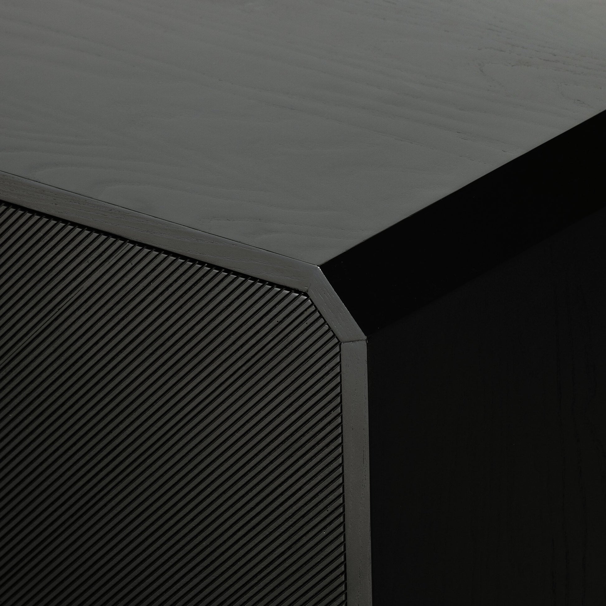 Caspian Media Console by Four Hands. Made from ash veneer, resawn, iron in a eclectic & global style.
