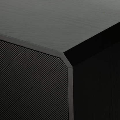 Caspian Media Console by Four Hands. Made from ash veneer, resawn, iron in a eclectic & global style.