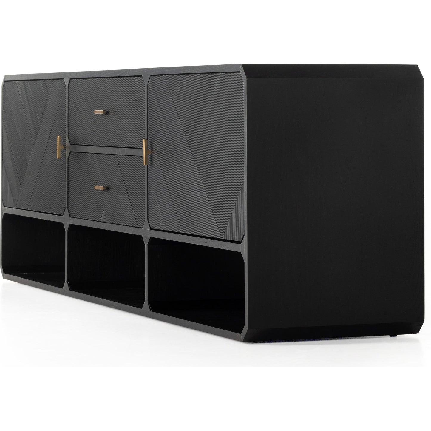 004 SI-1901762 | Additional Silo | Caspian Media Console by Four Hands. Made from ash veneer, resawn, iron in a eclectic & global style.