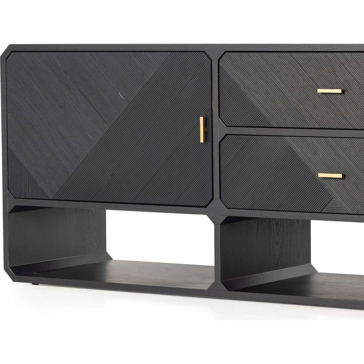 024 SI-1901762 | Additional Silo | Caspian Media Console by Four Hands. Made from ash veneer, resawn, iron in a eclectic & global style.