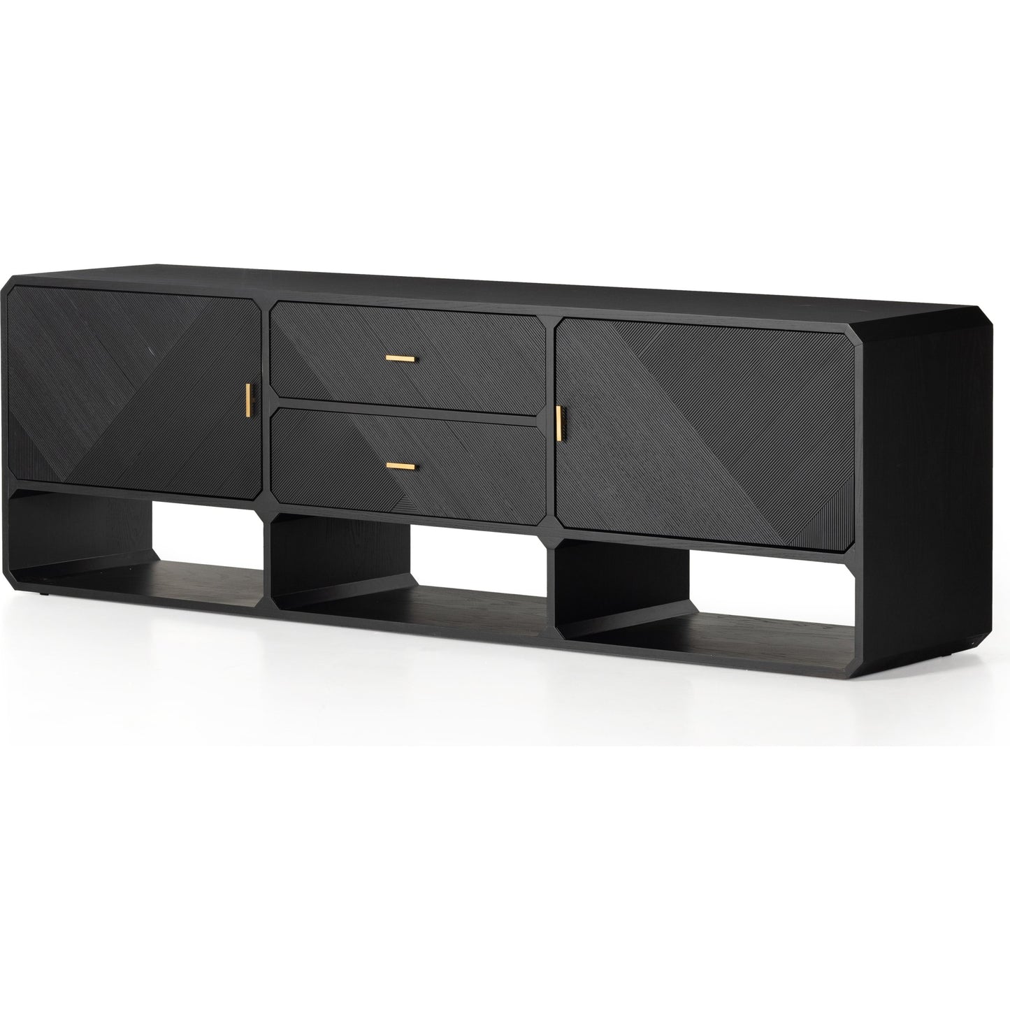 002 SI-1901762 | Additional Silo | Caspian Media Console by Four Hands. Made from ash veneer, resawn, iron in a eclectic & global style.