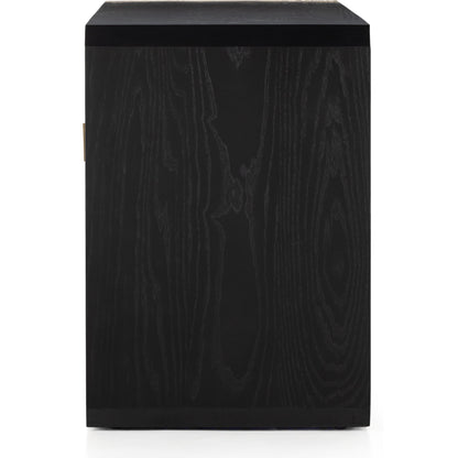 Caspian Media Console by Four Hands. Made from ash veneer, resawn, iron in a eclectic & global style.