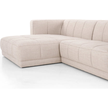 Tavi 2-Piece Sectional by Four Hands in fiqa boucle natural. Made from 100% polyester, poplar plywood in a modern style.