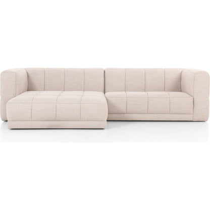 Tavi 2-Piece Sectional by Four Hands in fiqa boucle natural. Made from 100% polyester, poplar plywood in a modern style.