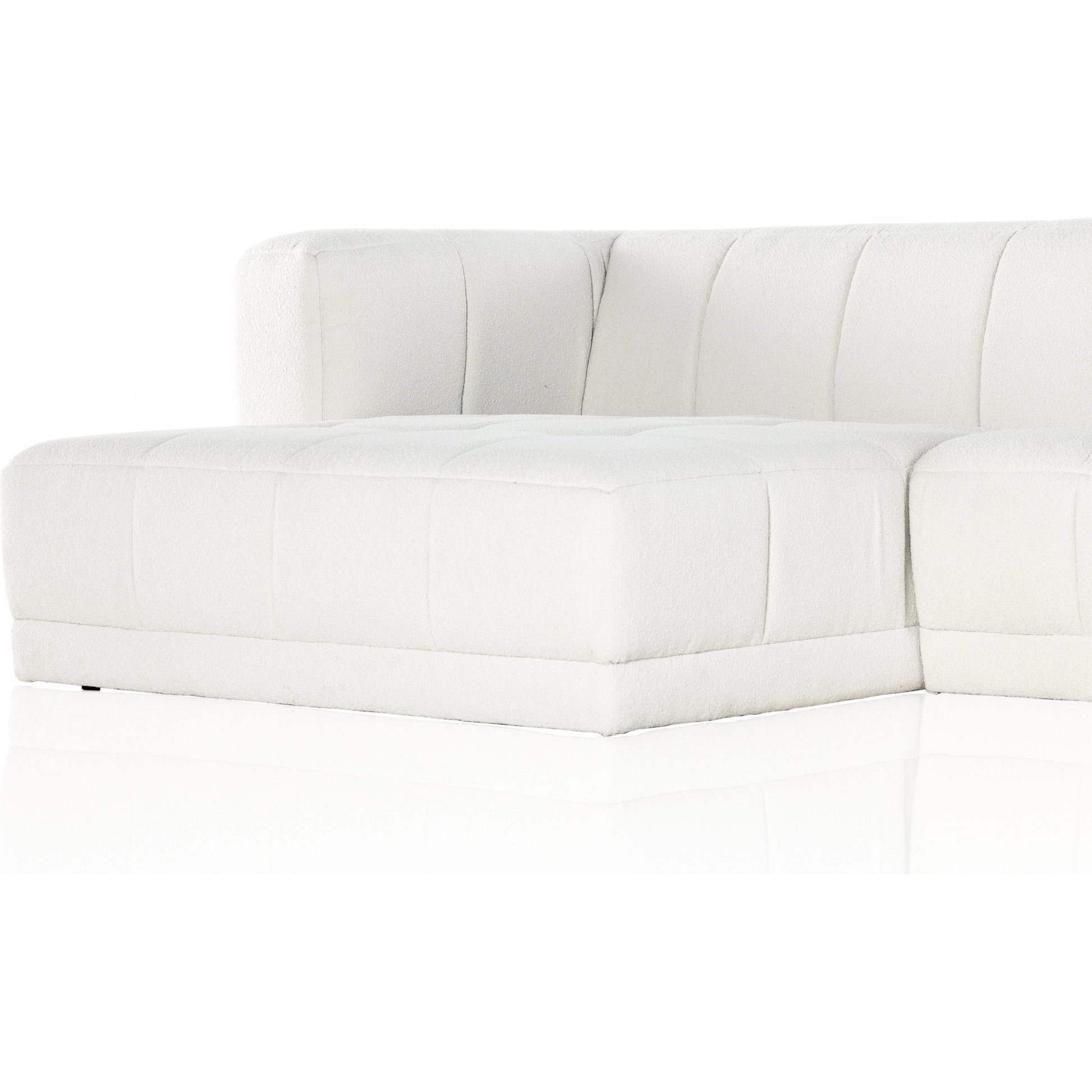 Tavi 2-Piece Sectional by Four Hands in fiqa boucle natural. Made from 100% polyester, poplar plywood in a modern style.