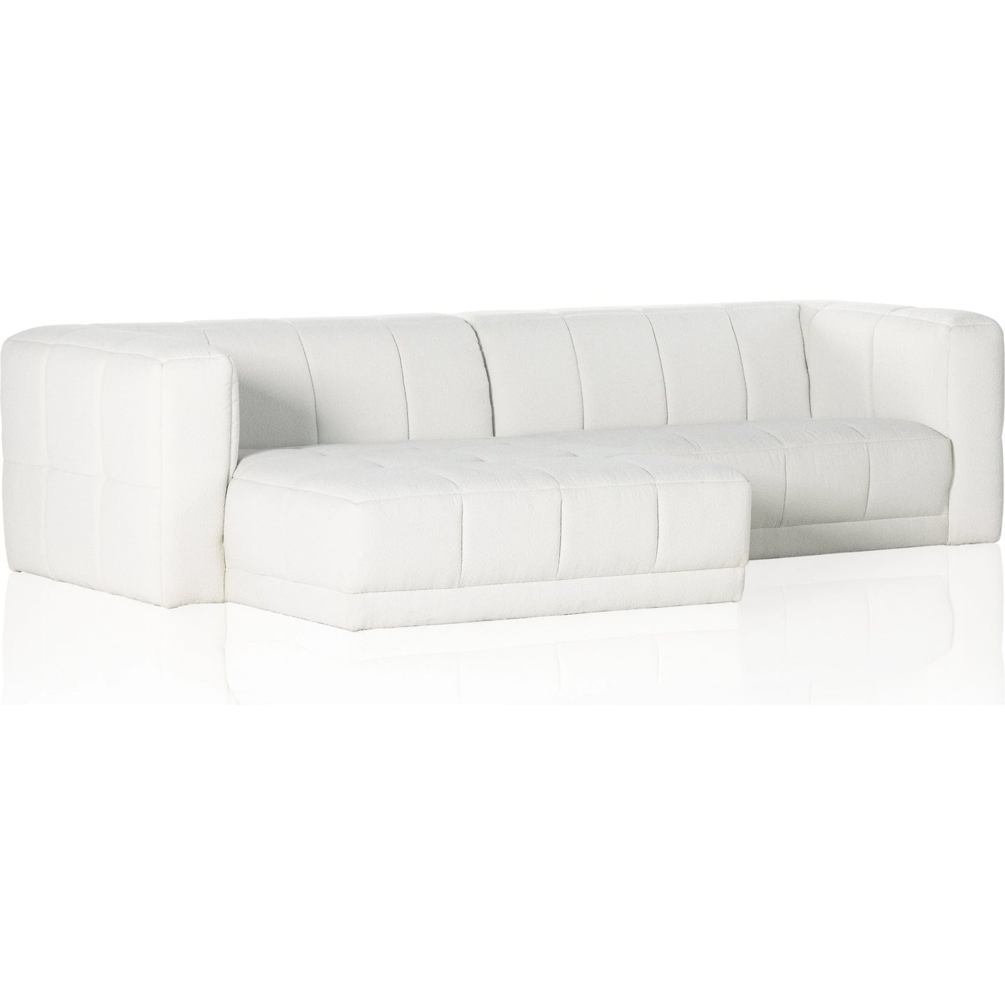 012 SI-1980729 | Additional Silo | Tavi 2-Piece Sectional by Four Hands in fiqa boucle natural. Made from 100% polyester, poplar plywood in a modern style.