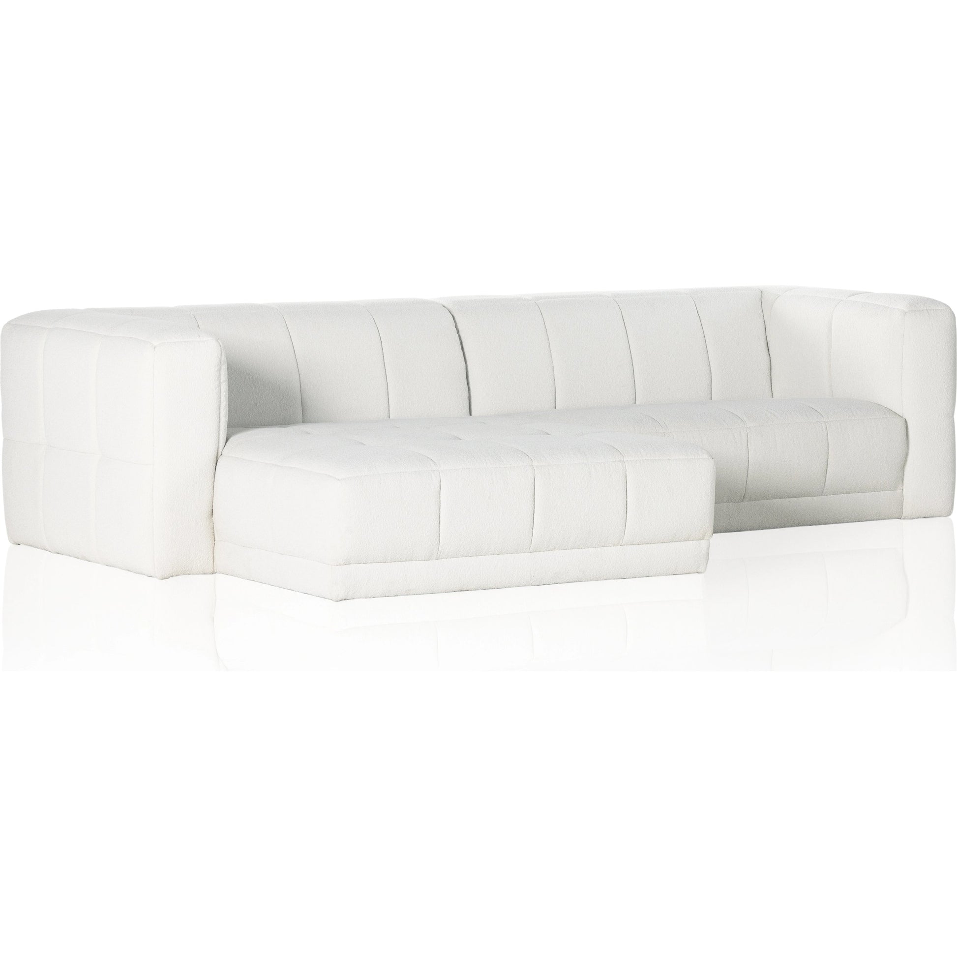 Tavi 2-Piece Sectional by Four Hands in fiqa boucle natural. Made from 100% polyester, poplar plywood in a modern style.