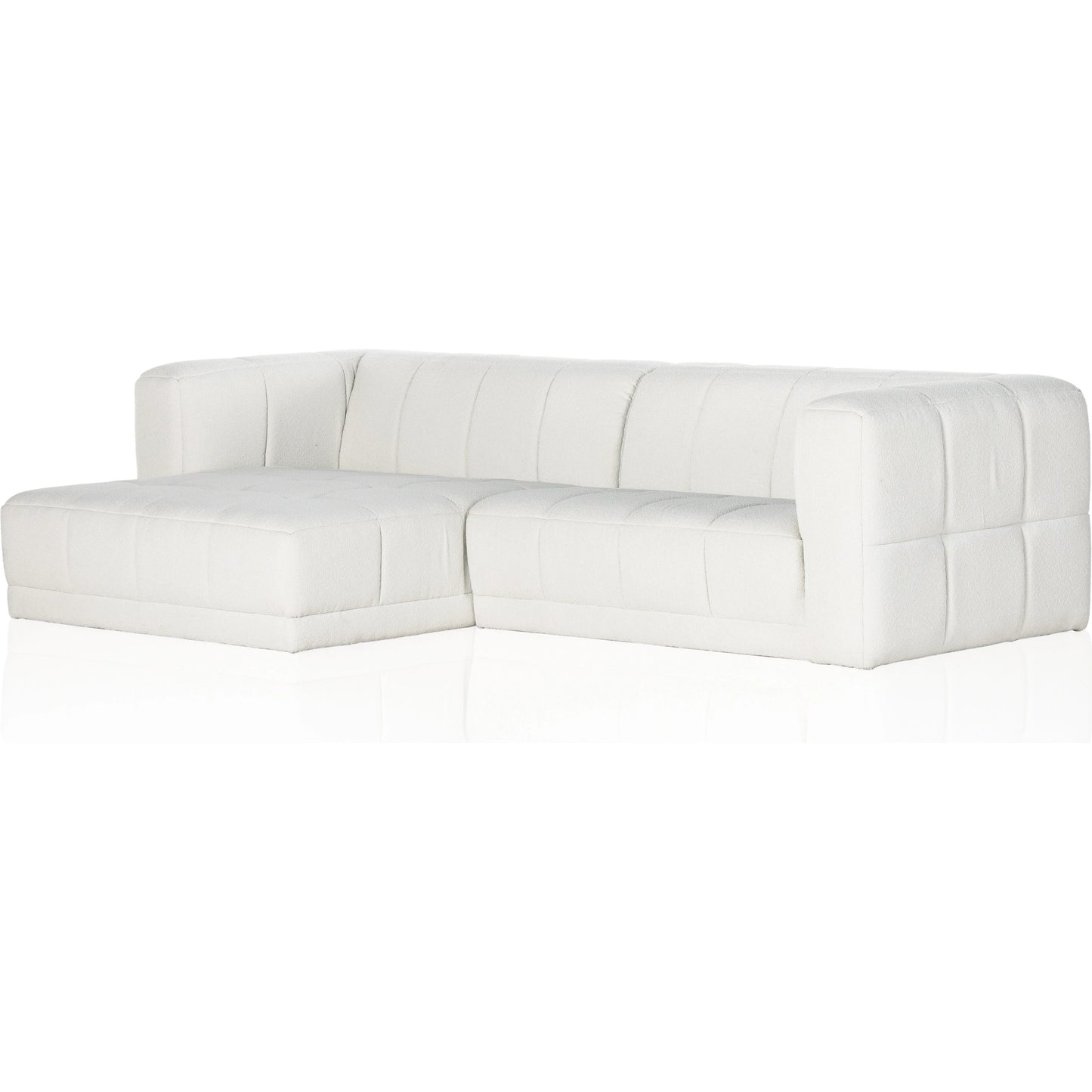 001 SI-1980729 | Additional Silo | Tavi 2-Piece Sectional by Four Hands in fiqa boucle natural. Made from 100% polyester, poplar plywood in a modern style.