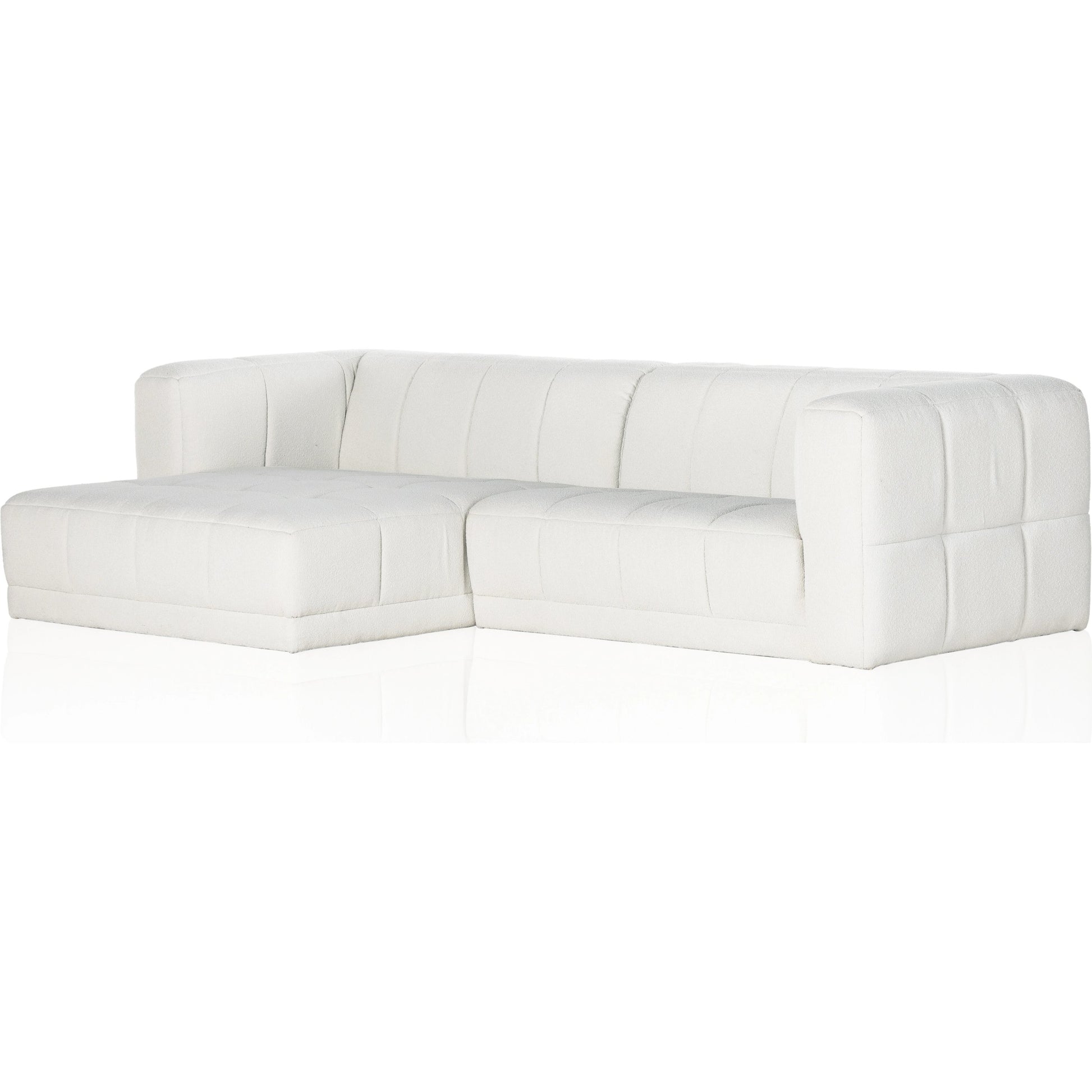 Tavi 2-Piece Sectional by Four Hands in fiqa boucle natural. Made from 100% polyester, poplar plywood in a modern style.