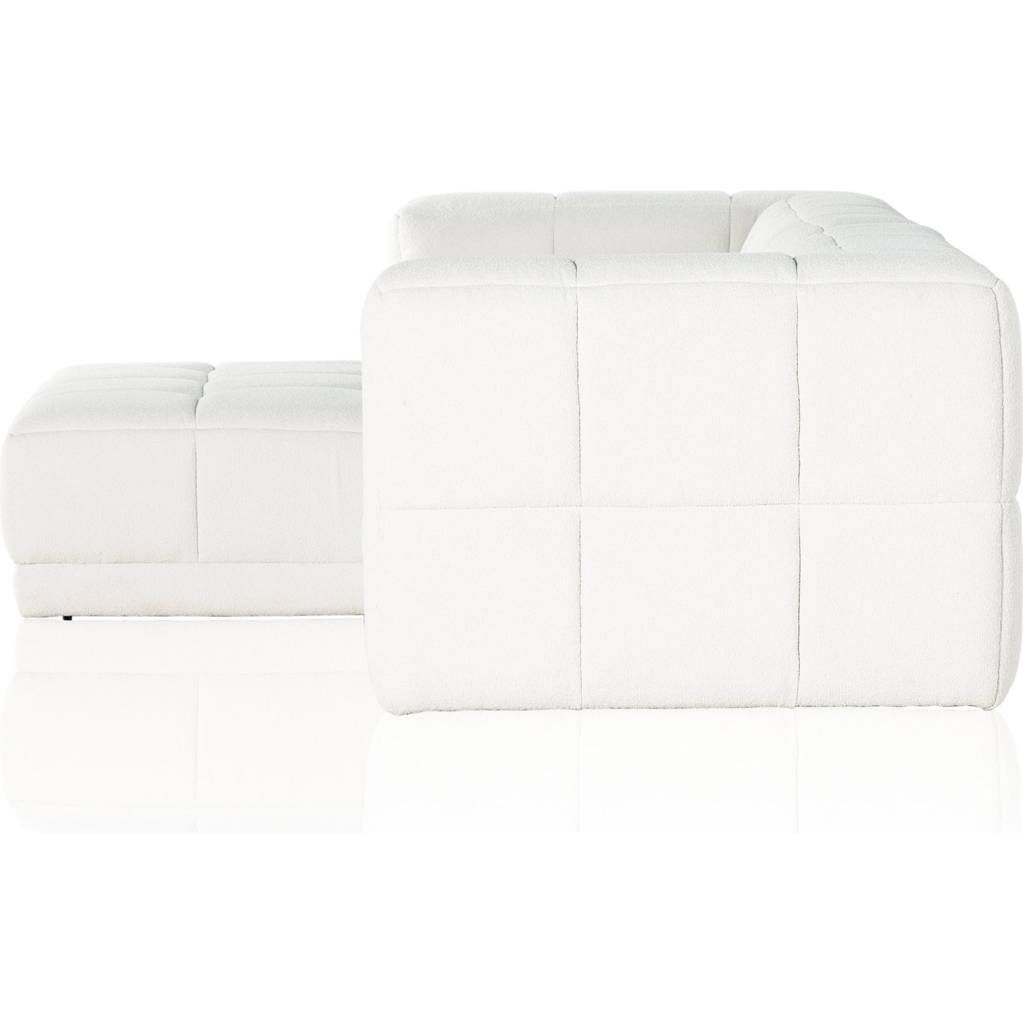 005 SI-1980729 | Additional Silo | Tavi 2-Piece Sectional by Four Hands in fiqa boucle natural. Made from 100% polyester, poplar plywood in a modern style.
