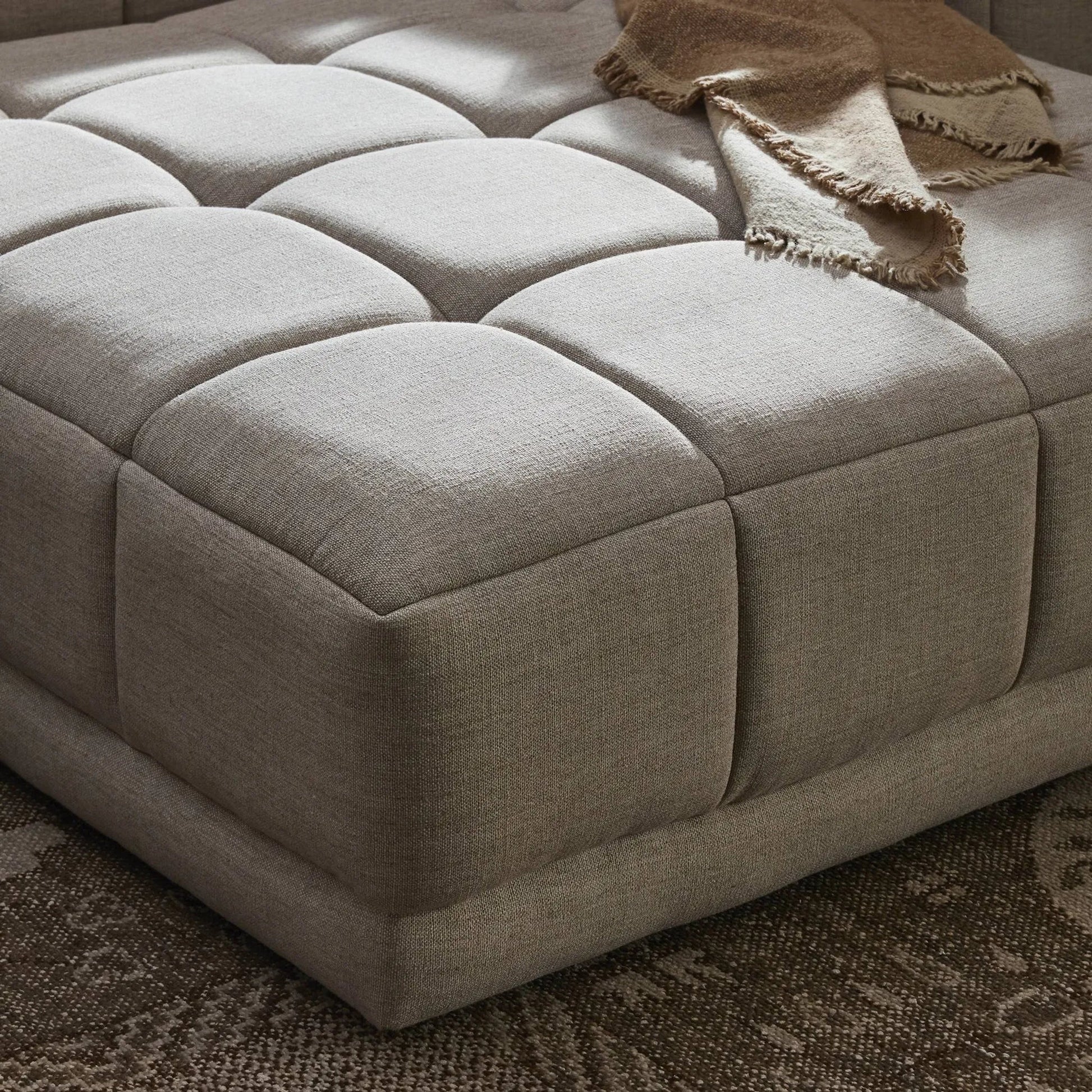 Tavi 2-Piece Sectional by Four Hands in fiqa boucle natural. Made from 100% polyester, poplar plywood in a modern style.