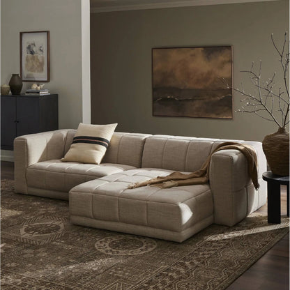 Tavi 2-Piece Sectional by Four Hands in fiqa boucle natural. Made from 100% polyester, poplar plywood in a modern style.