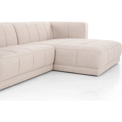 Tavi 2-Piece Sectional by Four Hands in fiqa boucle natural. Made from 100% polyester, poplar plywood in a modern style.