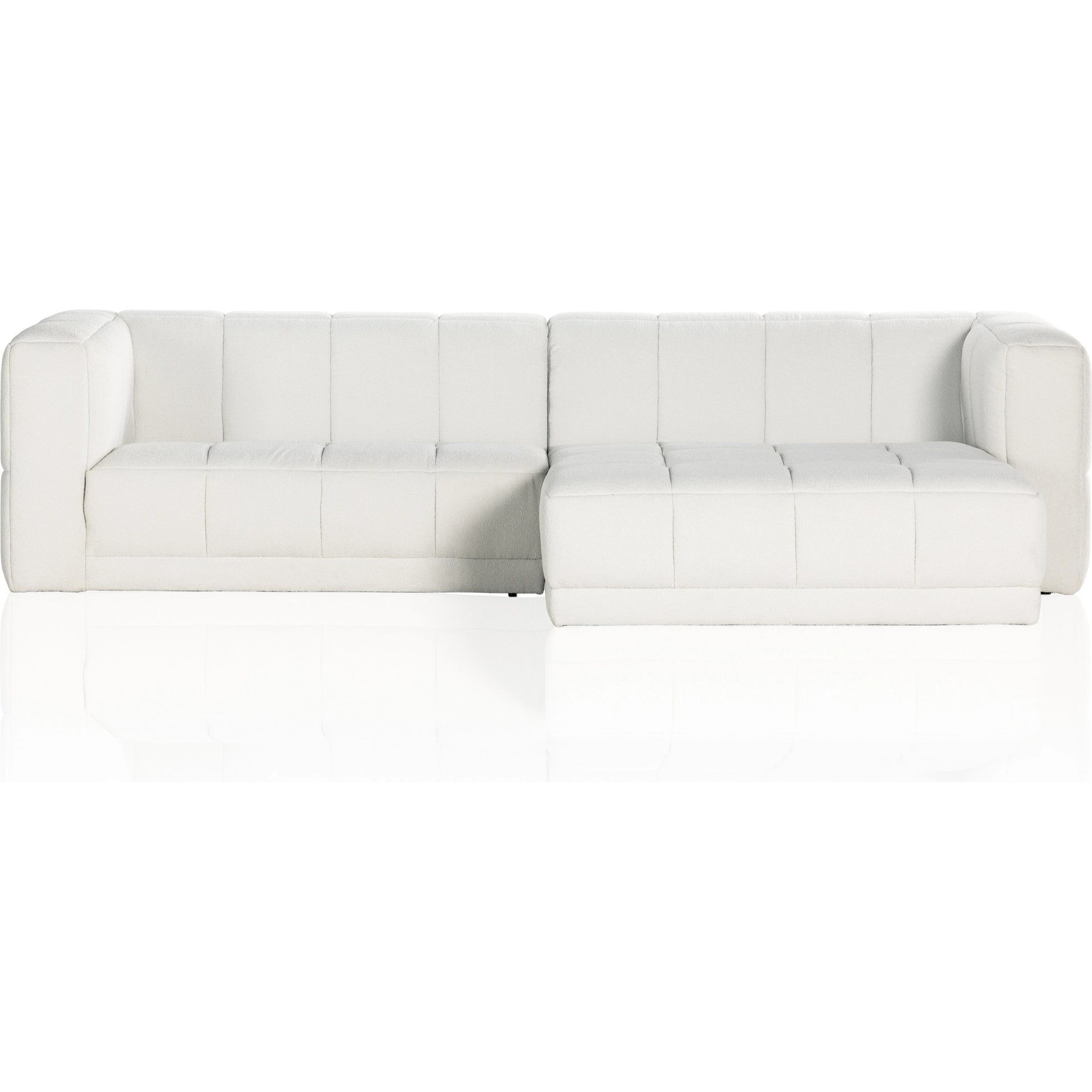 Tavi 2-Piece Sectional by Four Hands in fiqa boucle natural. Made from 100% polyester, poplar plywood in a modern style.