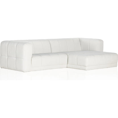 Tavi 2-Piece Sectional by Four Hands in fiqa boucle natural. Made from 100% polyester, poplar plywood in a modern style.