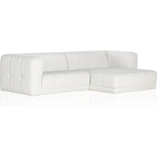 Tavi 2-Piece Sectional by Four Hands in fiqa boucle natural. Made from 100% polyester, poplar plywood in a modern style.