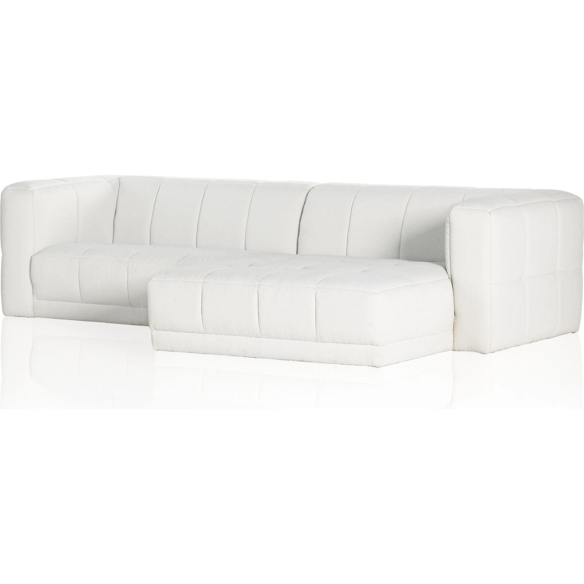 Tavi 2-Piece Sectional by Four Hands in fiqa boucle natural. Made from 100% polyester, poplar plywood in a modern style.