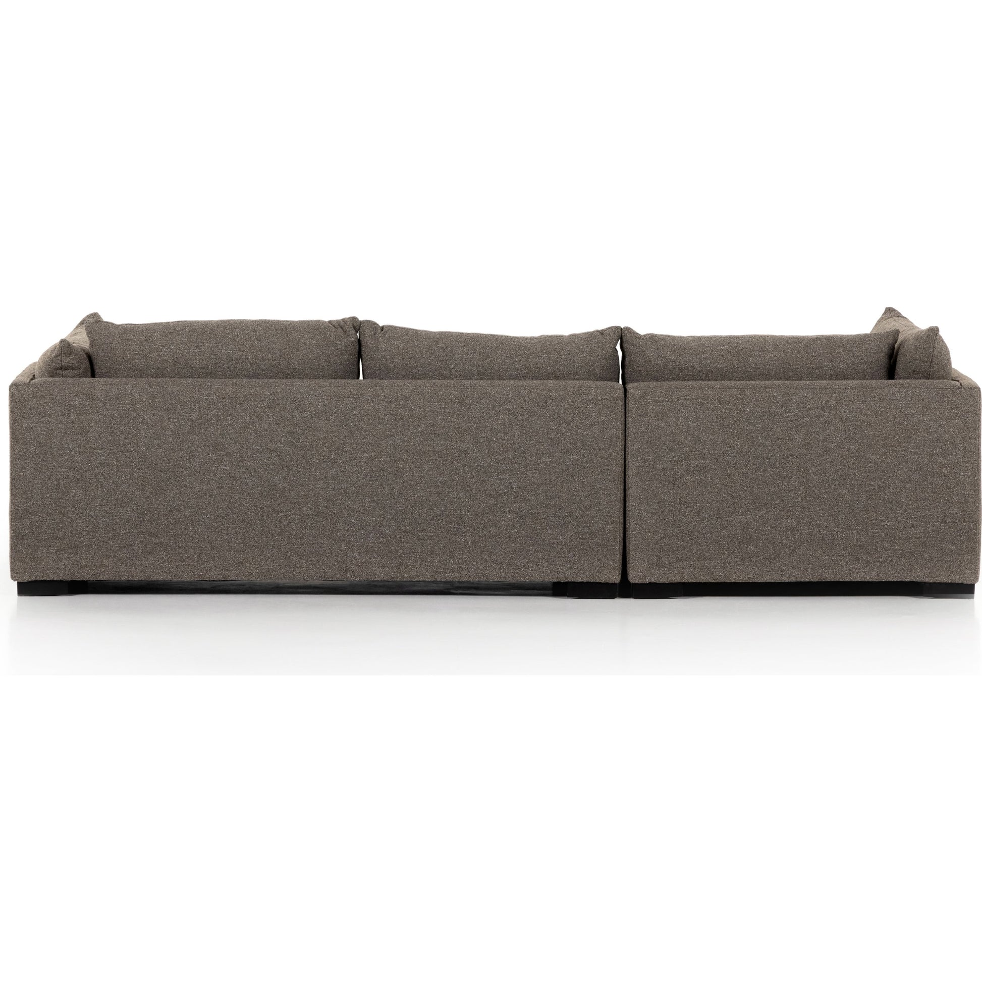 Westwood 112" 2-Piece Sectional by Four Hands in bennett charcoal. Made from 100% polyester, solid banak, solid pine in a transitional style.
