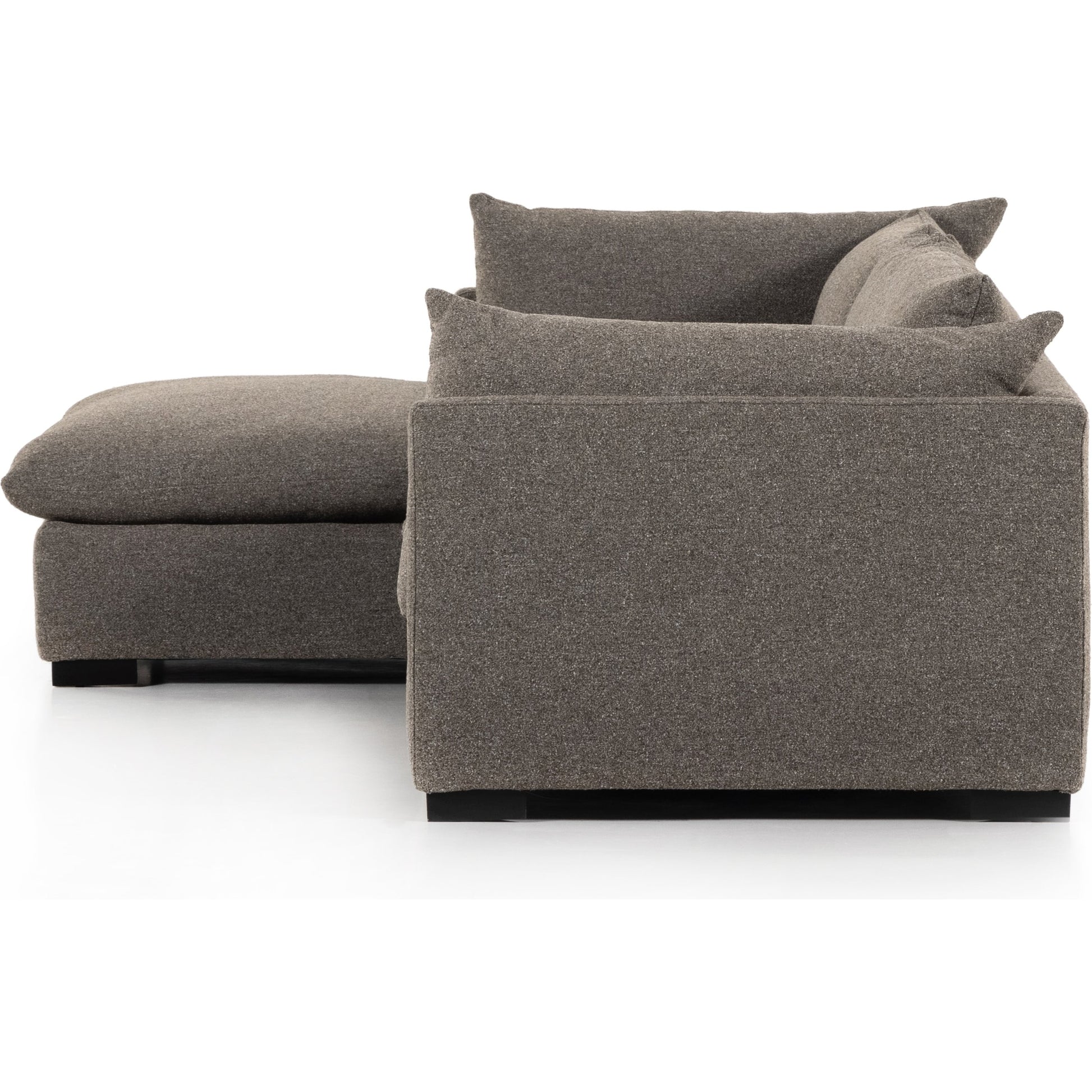 Westwood 112" 2-Piece Sectional by Four Hands in bennett charcoal. Made from 100% polyester, solid banak, solid pine in a transitional style.