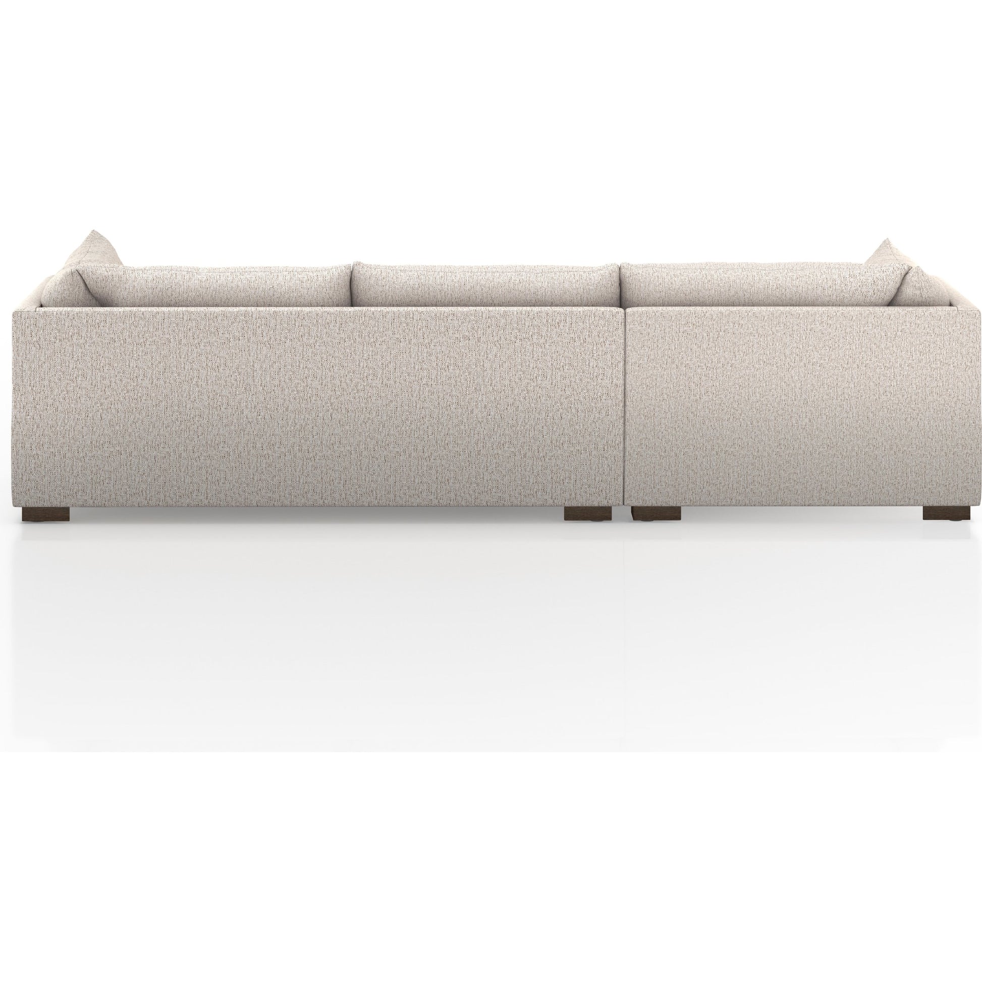 Westwood 112" 2-Piece Sectional by Four Hands in bennett charcoal. Made from 100% polyester, solid banak, solid pine in a transitional style.