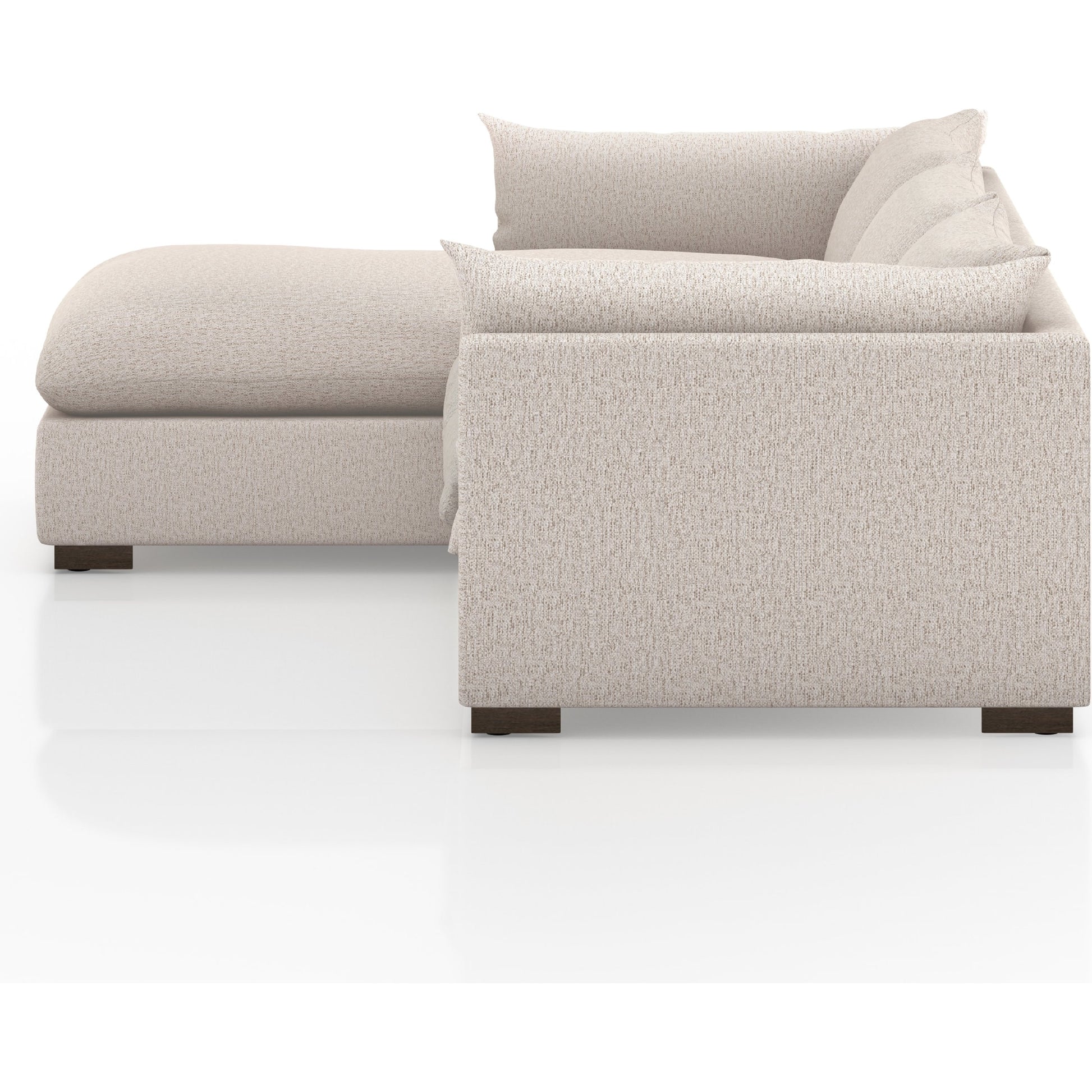 Westwood 112" 2-Piece Sectional by Four Hands in bennett charcoal. Made from 100% polyester, solid banak, solid pine in a transitional style.