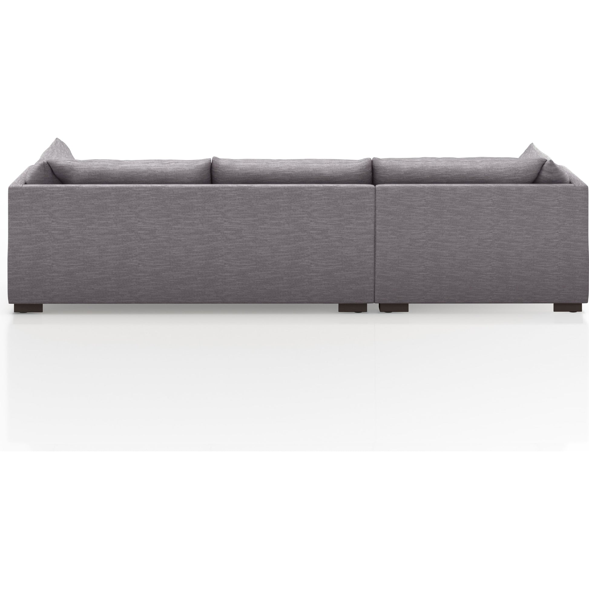 Westwood 112" 2-Piece Sectional by Four Hands in bennett charcoal. Made from 100% polyester, solid banak, solid pine in a transitional style.
