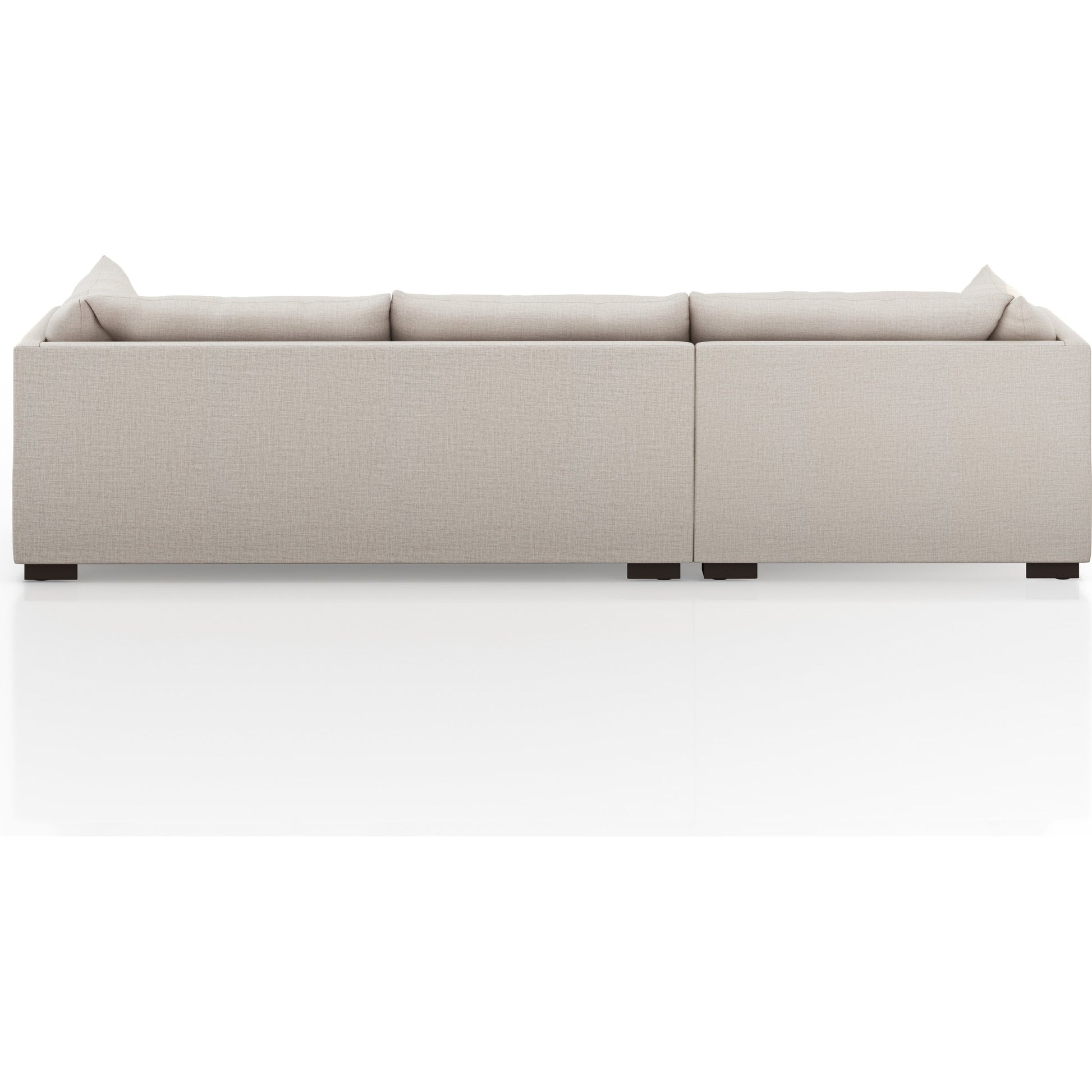 Westwood 112" 2-Piece Sectional by Four Hands in bennett charcoal. Made from 100% polyester, solid banak, solid pine in a transitional style.