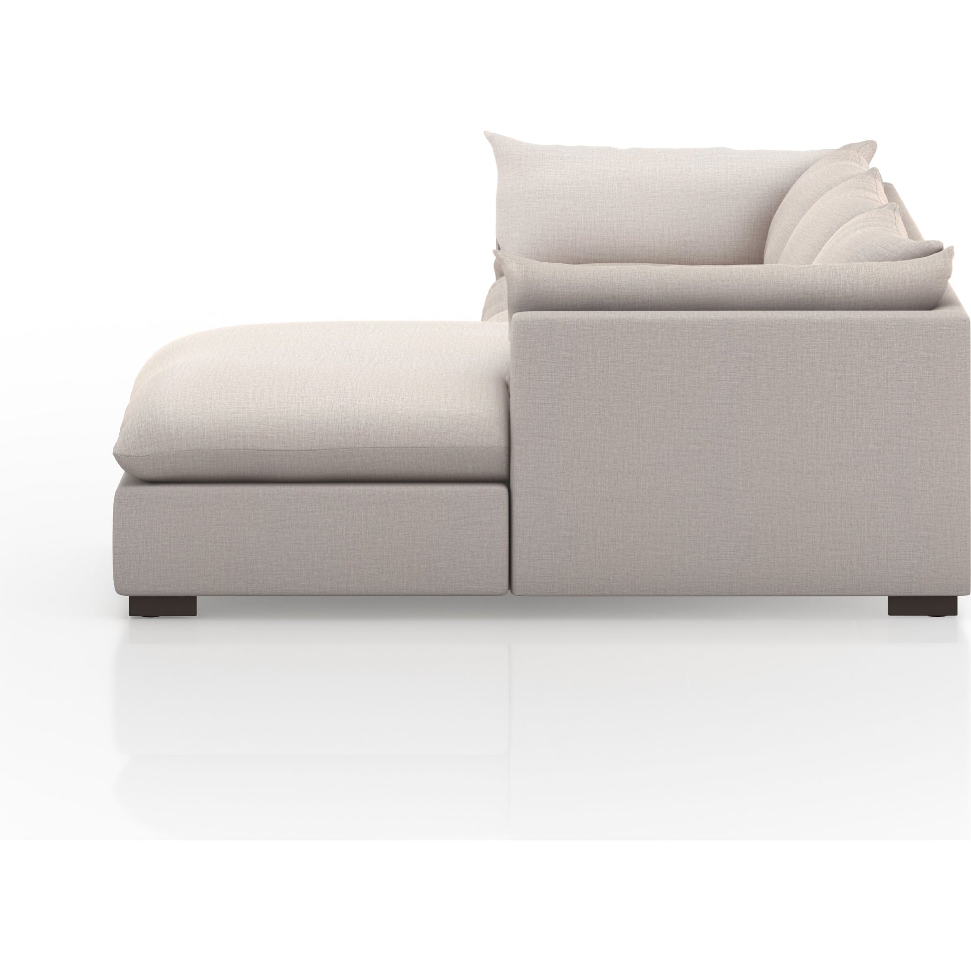 Westwood 112" 2-Piece Sectional by Four Hands in bennett charcoal. Made from 100% polyester, solid banak, solid pine in a transitional style.