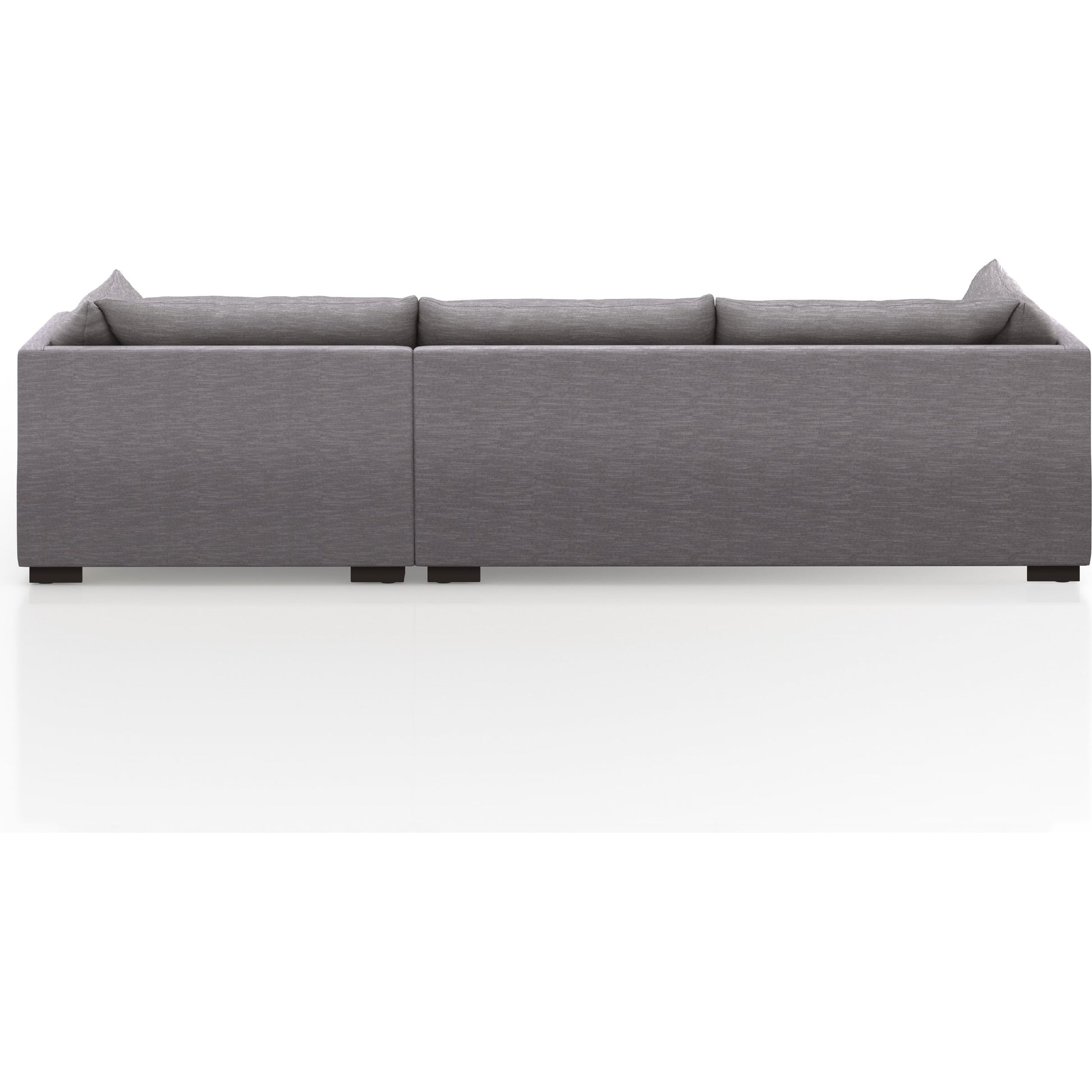 Westwood 112" 2-Piece Sectional by Four Hands in bennett charcoal. Made from 100% polyester, solid banak, solid pine in a transitional style.