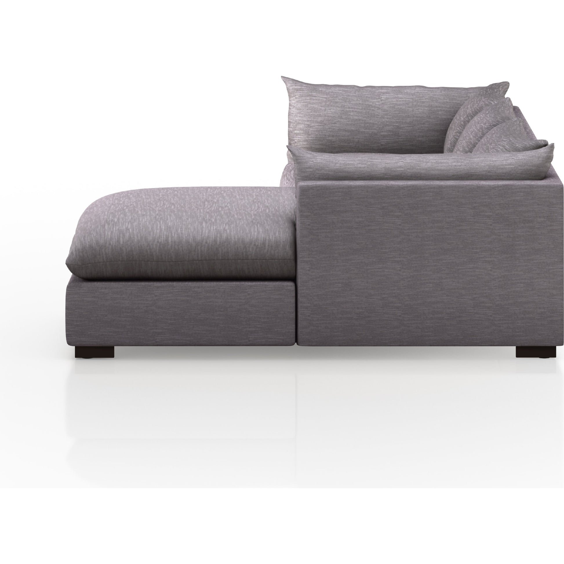 Westwood 112" 2-Piece Sectional by Four Hands in bennett charcoal. Made from 100% polyester, solid banak, solid pine in a transitional style.