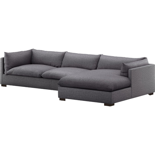 Westwood 131" 2-Piece Sectional by Four Hands. Made from 100% polyester, solid banak, solid pine in a modern style.