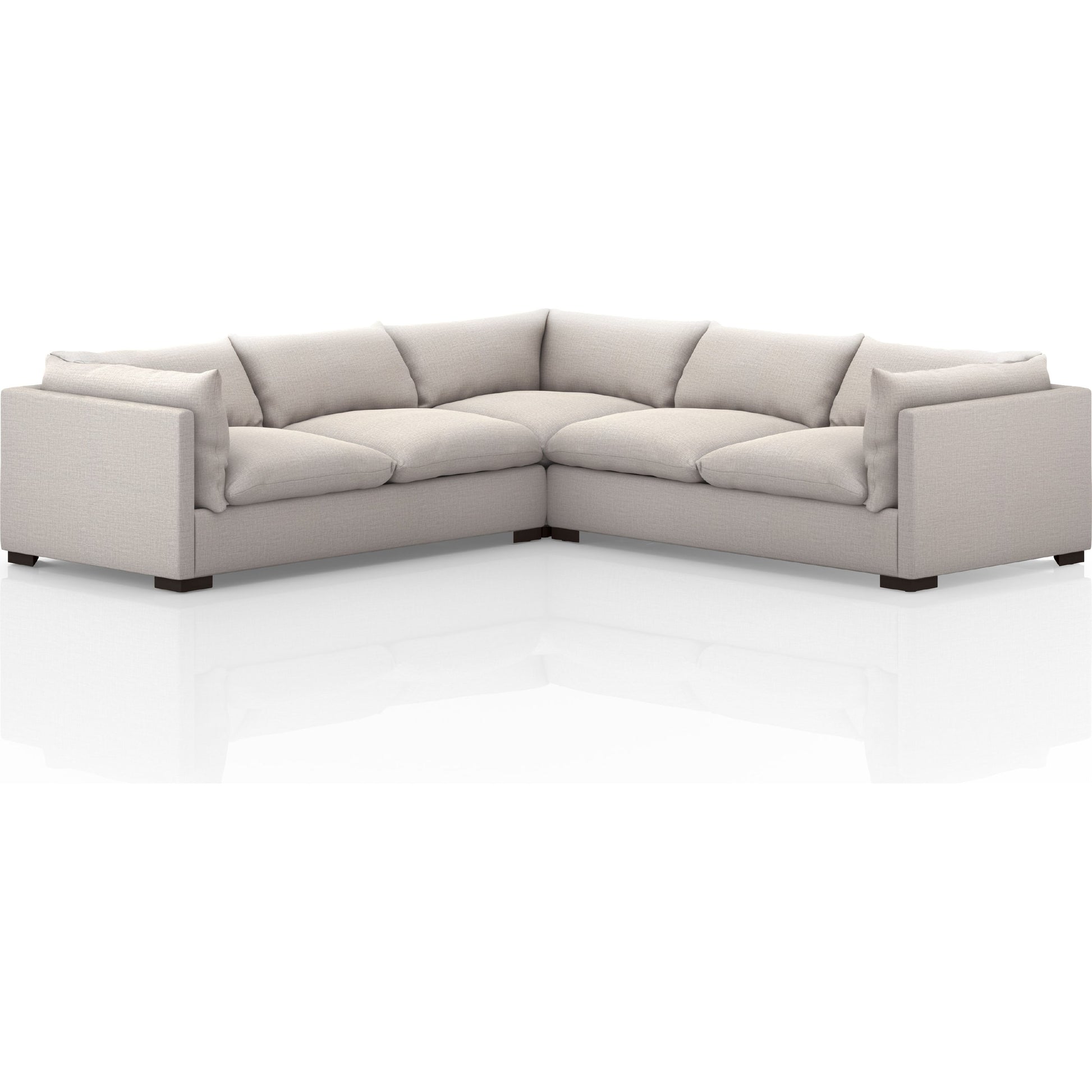 Westwood 3-PC Sectional by Four Hands. Made from 100% polyester, solid banak, solid pine in a modern style.