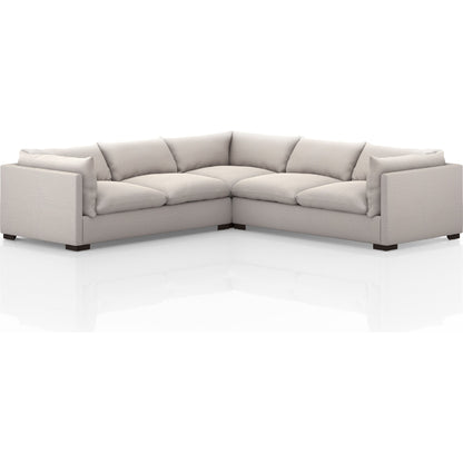 Westwood 3-PC Sectional by Four Hands. Made from 100% polyester, solid banak, solid pine in a modern style.
