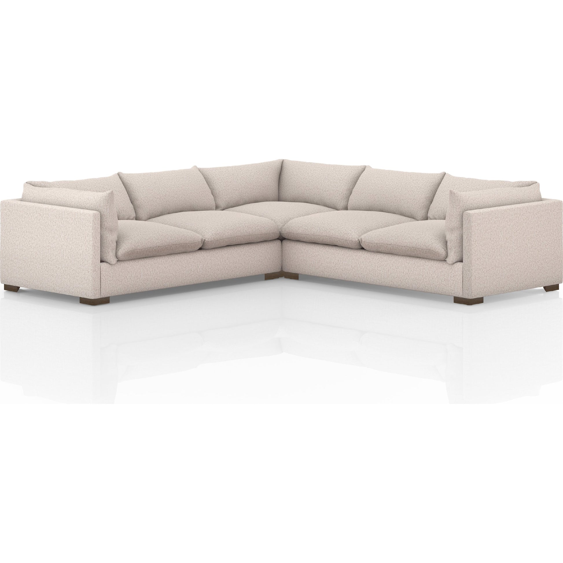 Westwood 3-PC Sectional by Four Hands. Made from 100% polyester, solid banak, solid pine in a modern style.