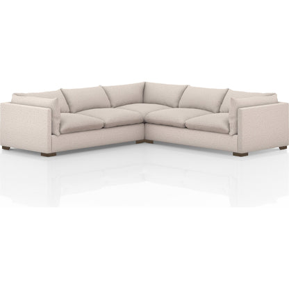 Westwood 3-PC Sectional by Four Hands. Made from 100% polyester, solid banak, solid pine in a modern style.