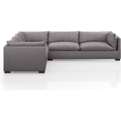 Westwood 3-PC Sectional by Four Hands. Made from 100% polyester, solid banak, solid pine in a modern style.