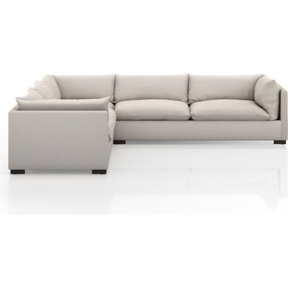 Westwood 3-PC Sectional by Four Hands. Made from 100% polyester, solid banak, solid pine in a modern style.