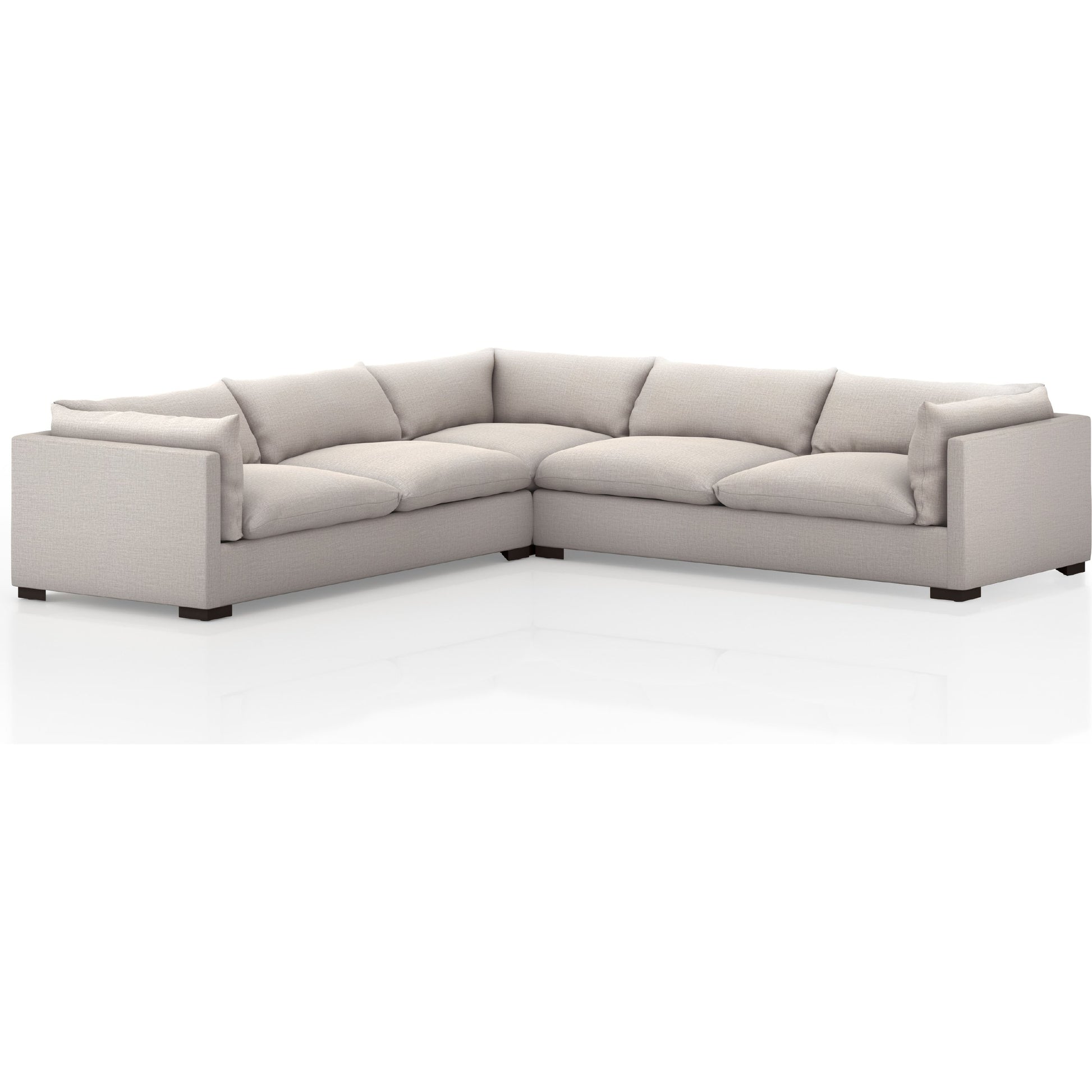 Westwood 3-PC Sectional by Four Hands. Made from 100% polyester, solid banak, solid pine in a modern style.