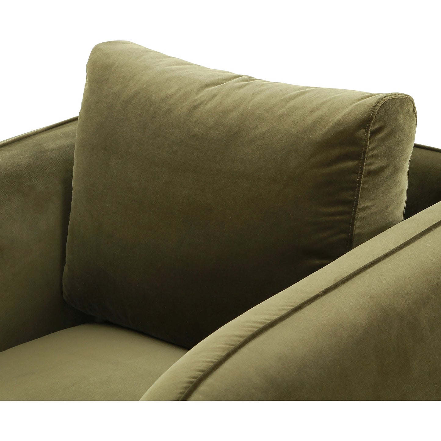 019 SI-2001600 | Closeup | Malakai Swivel Chair by Four Hands in surrey olive. Made from 76.8% cotton, 23.2% polyester, poplar plywood, 100% polyester in a modern style.