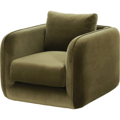 Malakai Swivel Chair by Four Hands in surrey olive. Made from 76.8% cotton, 23.2% polyester, poplar plywood, 100% polyester in a modern style.