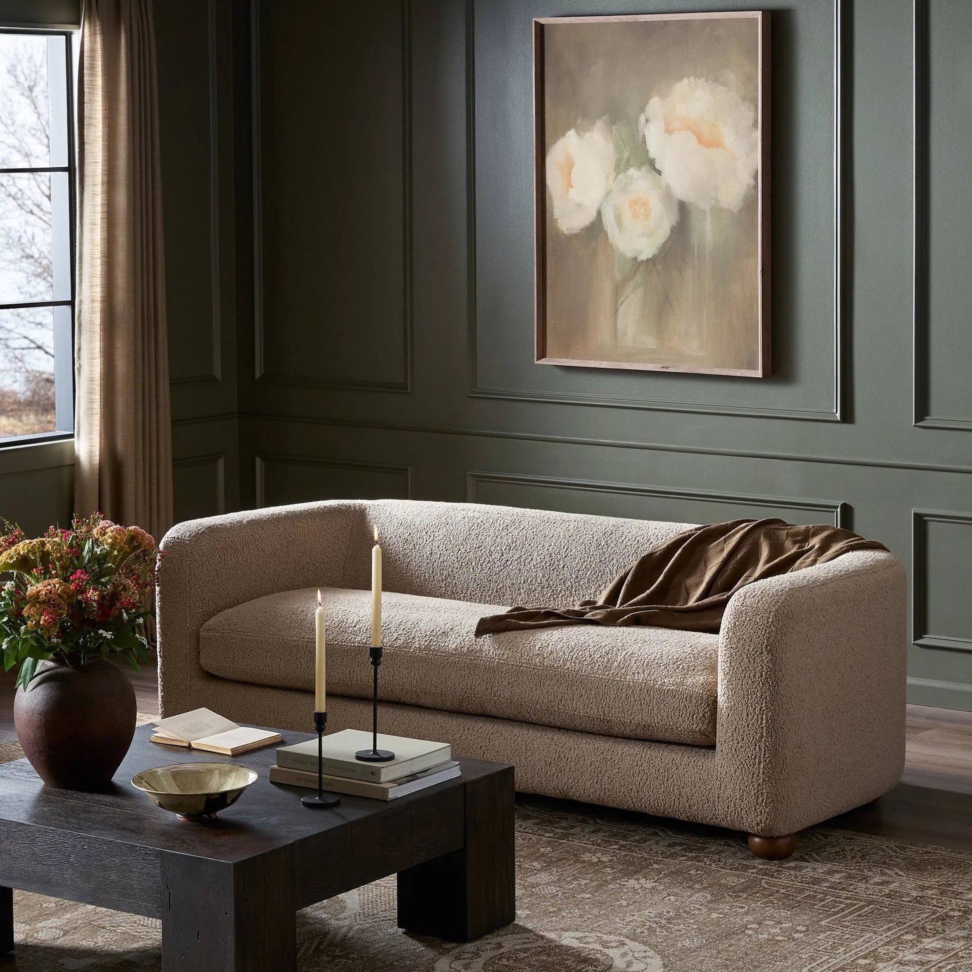 Gidget Sofa by Four Hands in almond. Made from unique in a transitional style.