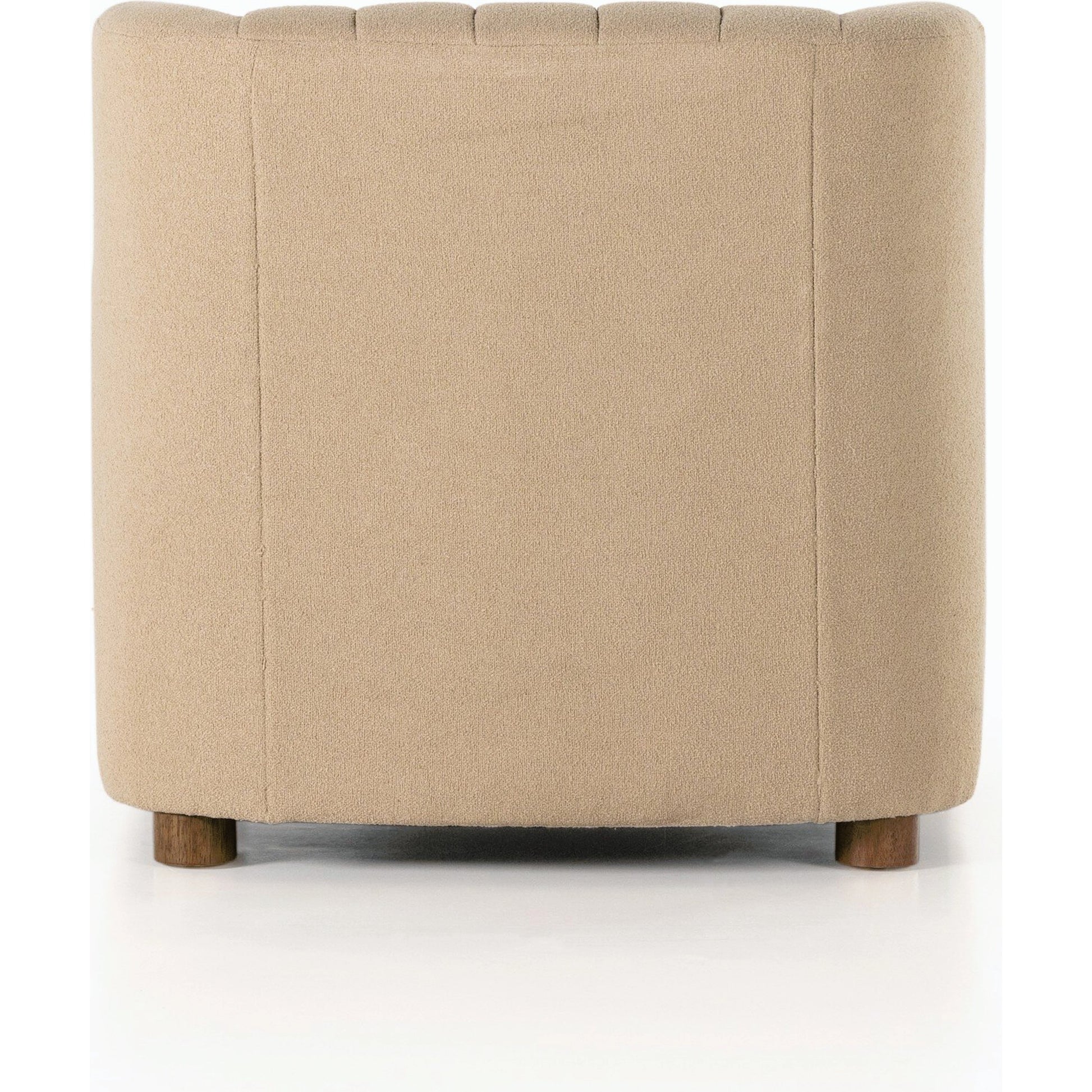 Elora Chair by Four Hands in sheepskin camel. Made from 100% polyester, solid parawood, 100% polypropylene in a transitional style.