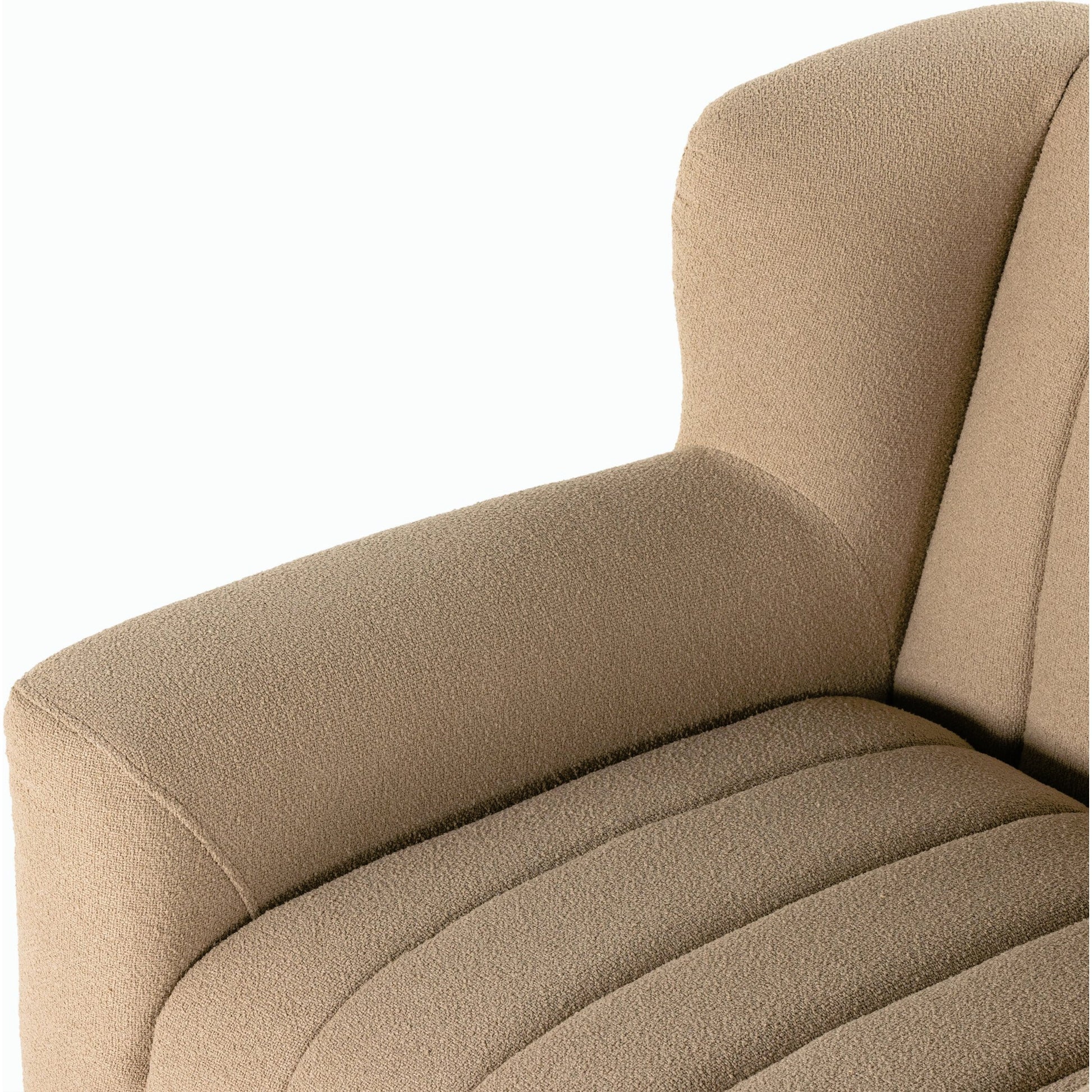 Elora Chair by Four Hands in sheepskin camel. Made from 100% polyester, solid parawood, 100% polypropylene in a transitional style.