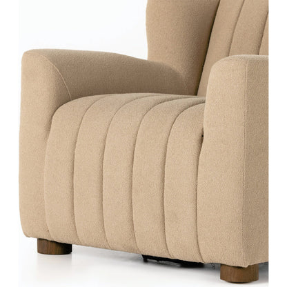 Elora Chair by Four Hands in sheepskin camel. Made from 100% polyester, solid parawood, 100% polypropylene in a transitional style.