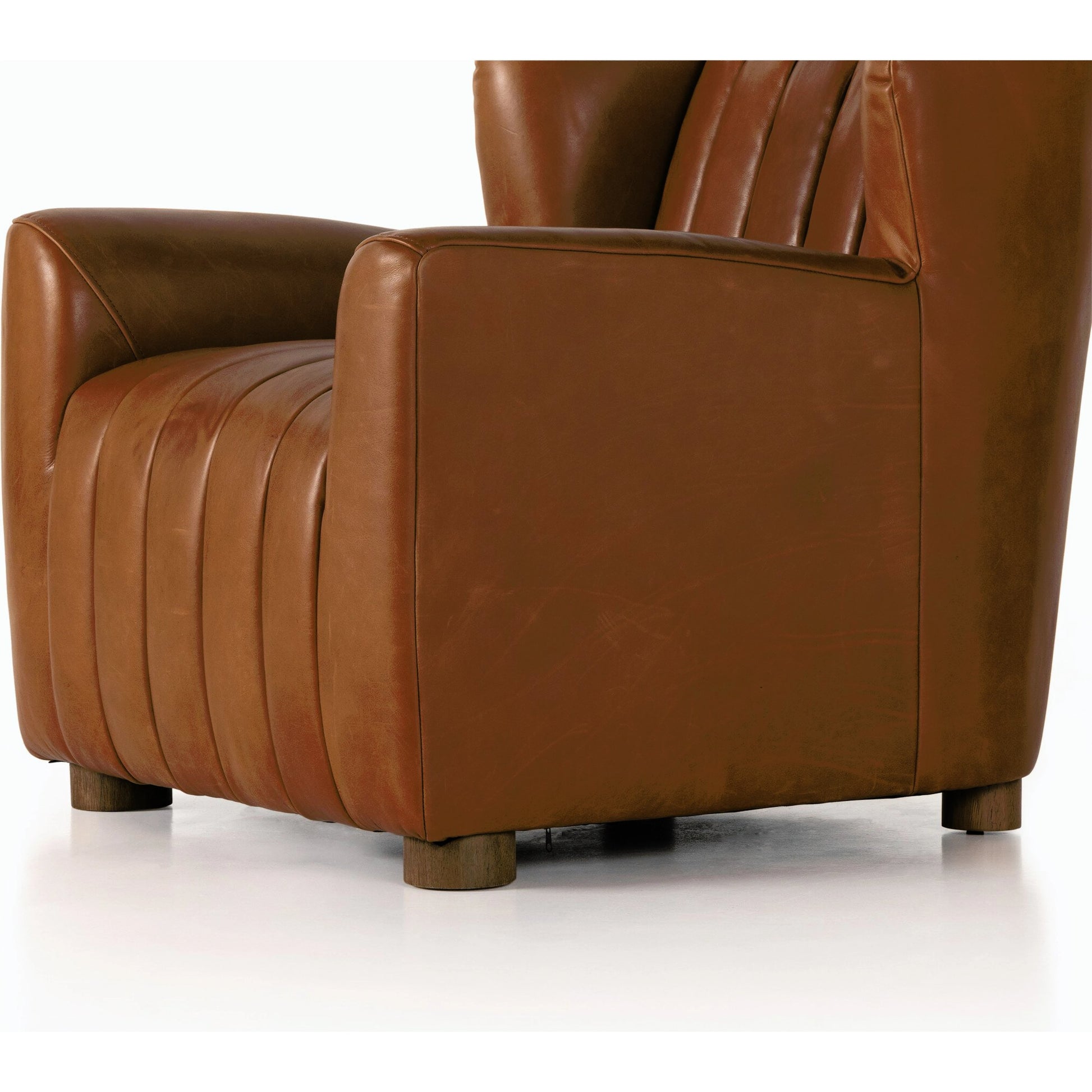 Elora Chair by Four Hands in sheepskin camel. Made from 100% polyester, solid parawood, 100% polypropylene in a transitional style.