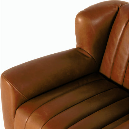 Elora Chair by Four Hands in sheepskin camel. Made from 100% polyester, solid parawood, 100% polypropylene in a transitional style.