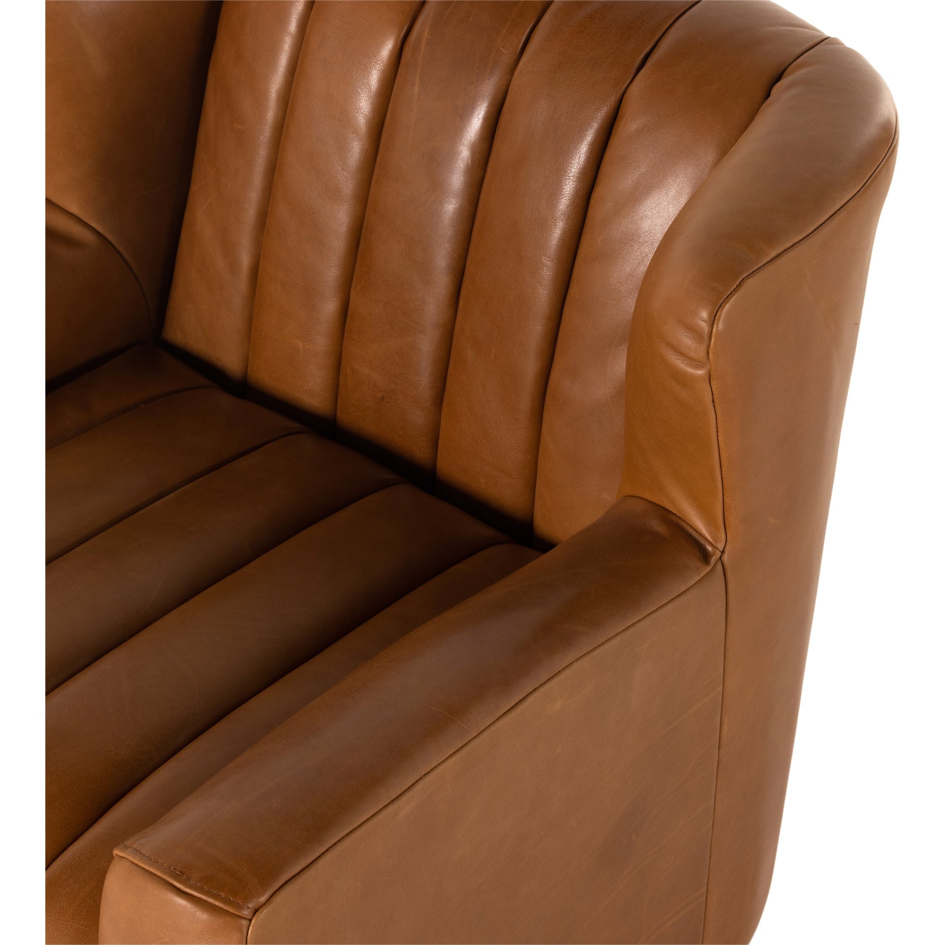 Elora Chair by Four Hands in sheepskin camel. Made from 100% polyester, solid parawood, 100% polypropylene in a transitional style.