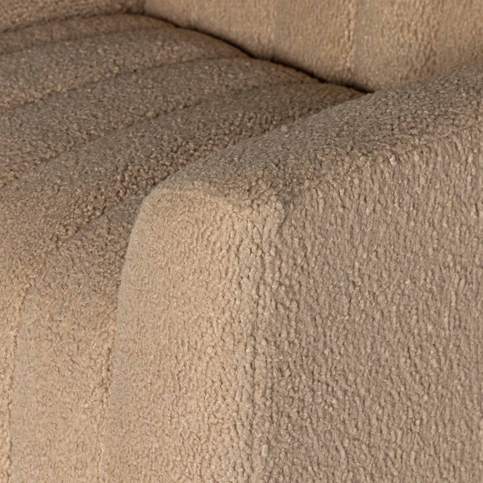 Elora Chair by Four Hands in sheepskin camel. Made from 100% polyester, solid parawood, 100% polypropylene in a transitional style.